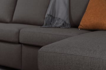 Crazy 6-seters Venstrevendt U-formet XX-Large Sofa med Divan og Sjeselong i Stoff - Mørk grå - Møbler - Sofaer - U-sofa