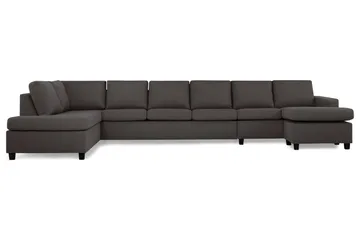 Crazy 6-seters Venstrevendt U-formet XX-Large Sofa med Divan og Sjeselong i Stoff - Mørk grå - Møbler - Sofaer - U-sofa