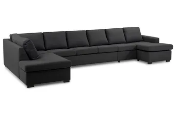 Crazy 6-seters Venstrevendt U-formet XX-Large Sofa med Divan og Sjeselong i Stoff - Mørk grå - Møbler - Sofaer - U-sofa