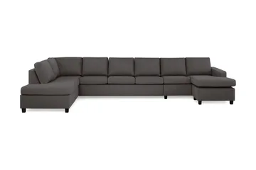 Crazy 6-seters Venstrevendt U-formet XX-Large Sofa med Divan og Sjeselong i Stoff - Mørk grå - Møbler - Sofaer - U-sofa