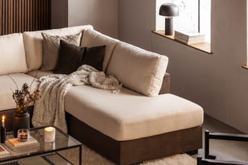 Cuba 5-seters Høyrevendt U-formet Sofa med Divan og Sjeselong i Kunstlær/Stoff - Brun / Beige - Møbler - Sofaer - U-sofa