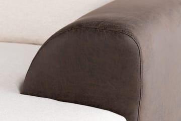 Cuba 5-seters Høyrevendt U-formet Sofa med Divan og Sjeselong i Kunstlær/Stoff - Brun / Beige - Møbler - Sofaer - U-sofa