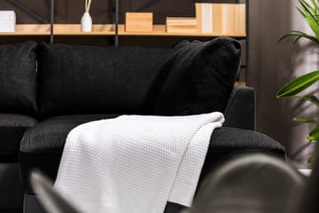 Cuba 5-seters Høyrevendt U-formet Sofa med Divan og Sjeselong i Kunstlær/Stoff - Grå / Svart - Møbler - Sofaer - U-sofa