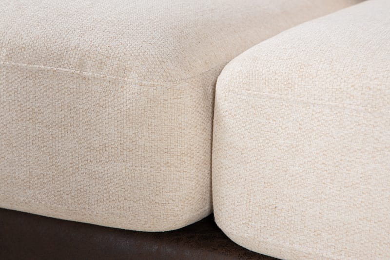 Cuba 5-seters Høyrevendt U-formet Sofa med Divan og Sjeselong i Kunstlær/Stoff inkl. Pynteputer - Brun / Beige - Møbler - Sofaer - U-sofa