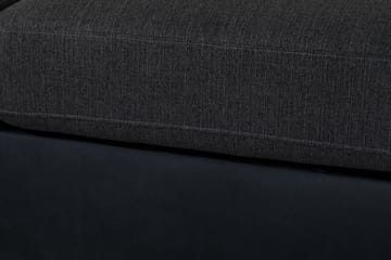 Cuba 5-seters Høyrevendt U-formet Sofa med Divan og Sjeselong i Kunstlær/Stoff inkl. Pynteputer - Svart / Grå - Møbler - Sofaer - U-sofa