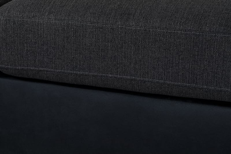 Cuba 5-seters Høyrevendt U-formet Sofa med Divan og Sjeselong i Kunstlær/Stoff inkl. Pynteputer - Svart / Grå - Møbler - Sofaer - U-sofa