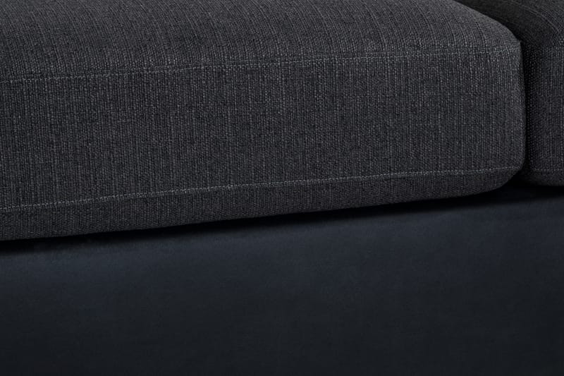 Cuba 5-seters Høyrevendt U-formet Sofa med Divan og Sjeselong i Kunstlær/Stoff - Svart / Grå - Møbler - Sofaer - U-sofa