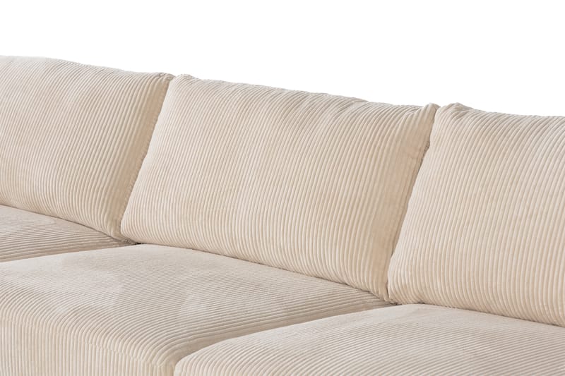 Cuba 5-seters Høyrevendt U-formet Sofa med Divan og Sjeselong i Manchester/Kunstlær - Brun / Beige - Møbler - Sofaer - U-sofa