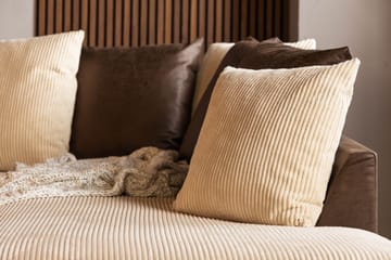 Cuba 5-seters Høyrevendt U-formet Sofa med Divan og Sjeselong i Manchester/Kunstlær inkl. Pynteputer - Brun / Beige - Møbler - Sofaer - U-sofa