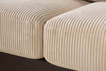 Cuba 5-seters Høyrevendt U-formet Sofa med Divan og Sjeselong i Manchester/Kunstlær inkl. Pynteputer - Brun / Beige - Møbler - Sofaer - U-sofa