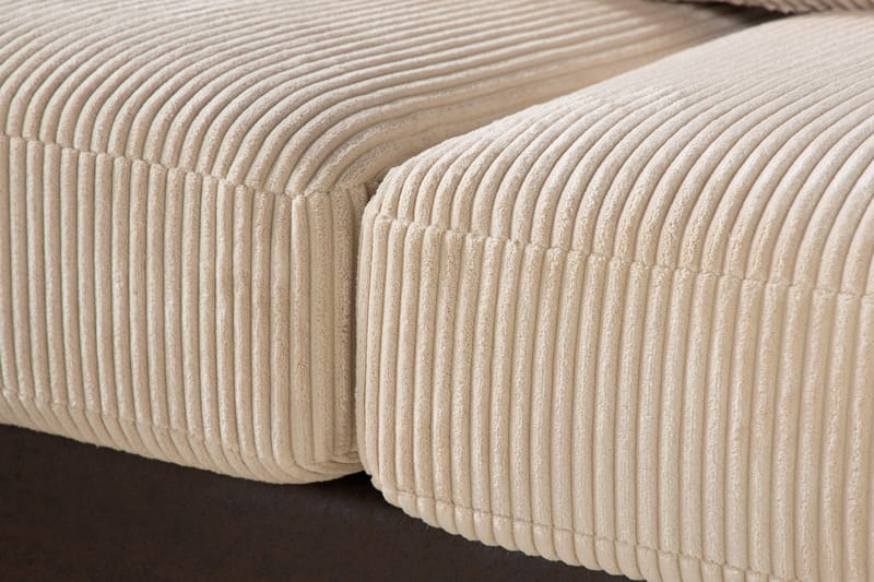 Cuba 5-seters Høyrevendt U-formet Sofa med Divan og Sjeselong i Manchester/Kunstlær inkl. Pynteputer - Brun / Beige - Møbler - Sofaer - U-sofa