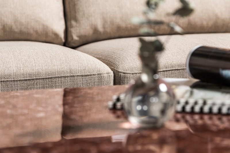 Cuba 5-seters Venstrevendt U-formet Large Sofa med Divan og Sjeselong i Kunstlær/Stoff - Brun / Beige - Møbler - Sofaer - U-sofa