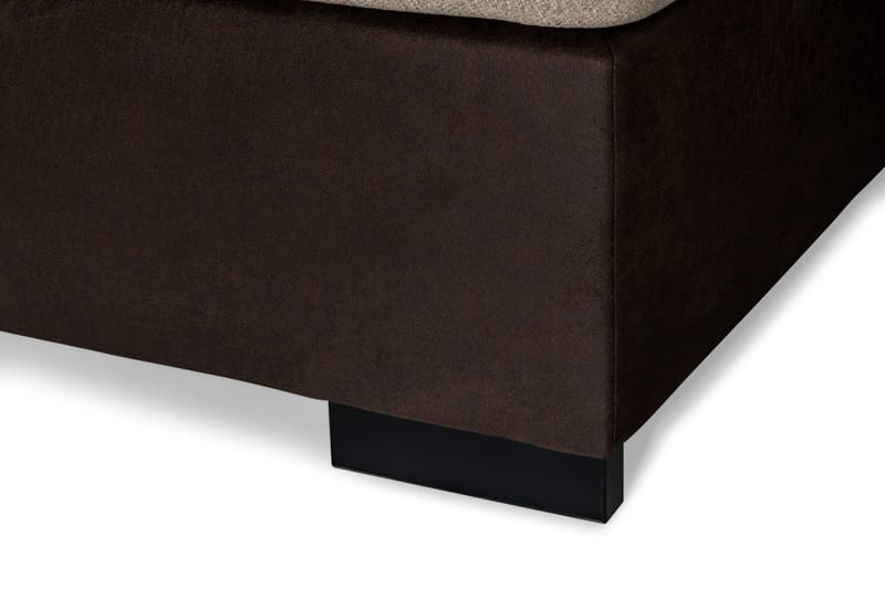 Cuba 5-seters Venstrevendt U-formet Large Sofa med Divan og Sjeselong i Kunstlær/Stoff - Brun / Beige - Møbler - Sofaer - U-sofa