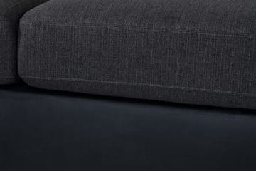 Cuba 5-seters Venstrevendt U-formet Large Sofa med Divan og Sjeselong i Kunstlær/Stoff - Svart / Grå - Møbler - Sofaer - U-sofa