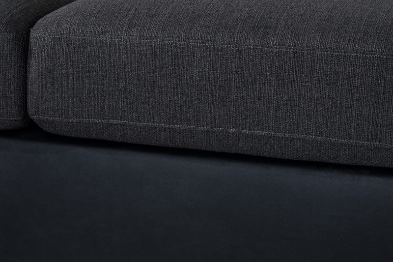 Cuba 5-seters Venstrevendt U-formet Large Sofa med Divan og Sjeselong i Kunstlær/Stoff - Svart / Grå - Møbler - Sofaer - U-sofa