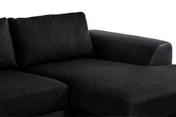 Cuba 5-seters Venstrevendt U-formet Sofa med Divan og Sjeselong i Kunstlær/Stoff - Grå / Svart - Møbler - Sofaer - U-sofa