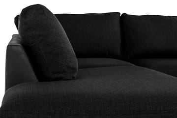 Cuba 5-seters Venstrevendt U-formet Sofa med Divan og Sjeselong i Kunstlær/Stoff - Grå / Svart - Møbler - Sofaer - U-sofa
