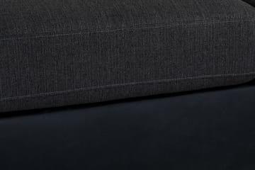 Cuba 5-seters Venstrevendt U-formet Sofa med Divan og Sjeselong i Kunstlær/Stoff inkl. Pynteputer - Svart / Grå - Møbler - Sofaer - U-sofa