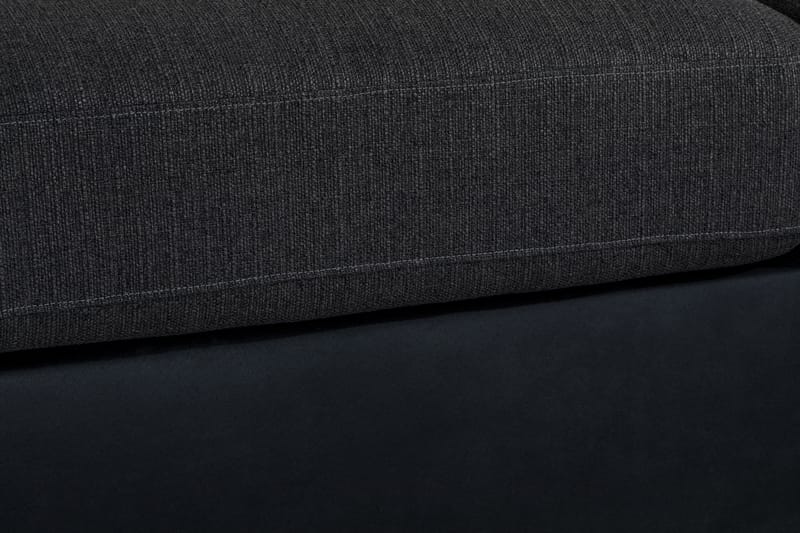 Cuba 5-seters Venstrevendt U-formet Sofa med Divan og Sjeselong i Kunstlær/Stoff inkl. Pynteputer - Svart / Grå - Møbler - Sofaer - U-sofa