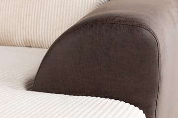 Cuba 5-seters Venstrevendt U-formet Sofa med Divan og Sjeselong i Manchester/Kunstlær - Brun / Beige - Møbler - Sofaer - U-sofa