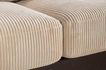 Cuba 5-seters Venstrevendt U-formet Sofa med Divan og Sjeselong i Manchester/Kunstlær inkl. Pynteputer - Brun / Beige - Møbler - Sofaer - U-sofa