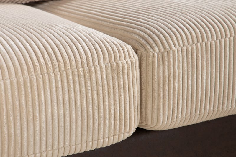 Cuba 5-seters Venstrevendt U-formet Sofa med Divan og Sjeselong i Manchester/Kunstlær inkl. Pynteputer - Brun / Beige - Møbler - Sofaer - U-sofa