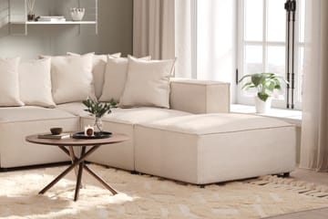 Cubo 5-seters U-formet Dyp Modulsofa med Divan og Sjeselong i Fløyel - Beige - Møbler - Sofaer - U-sofa