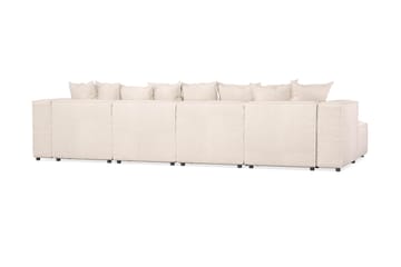 Cubo 5-seters U-formet Dyp Modulsofa med Divan og Sjeselong i Fløyel - Beige - Møbler - Sofaer - U-sofa