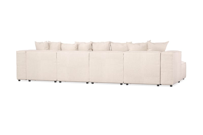Cubo 5-seters U-formet Dyp Modulsofa med Divan og Sjeselong i Fløyel - Beige - Møbler - Sofaer - U-sofa