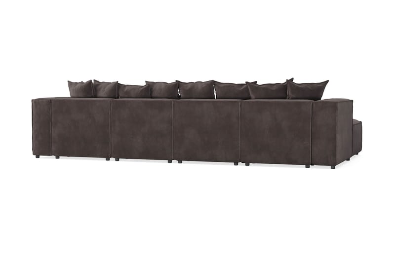 Cubo 5-seters U-formet Dyp Modulsofa med Divan og Sjeselong i Fløyel - Mørk grå - Møbler - Sofaer - U-sofa