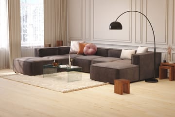 Cubo 5-seters U-formet Dyp Modulsofa med Divan og Sjeselong i Fløyel - Mørk grå - Møbler - Sofaer - Fløyelssofaer