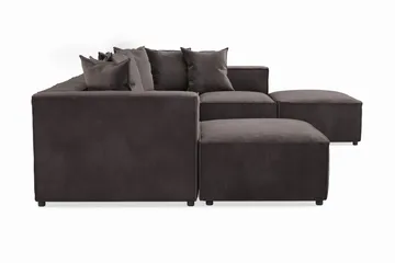 Cubo 5-seters U-formet Dyp Modulsofa med Divan og Sjeselong i Fløyel - Mørk grå - Møbler - Sofaer - Fløyelssofaer