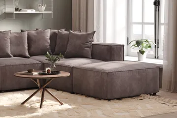 Cubo 5-seters U-formet Dyp Modulsofa med Divan og Sjeselong i Fløyel - Mørk grå - Møbler - Sofaer - Fløyelssofaer