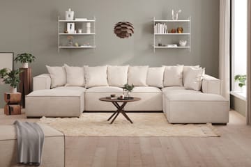 Cubo 5-seters U-formet Dyp Modulsofa med Divan og Sjeselong i Manchester - Beige - Møbler - Sofaer - U-sofa
