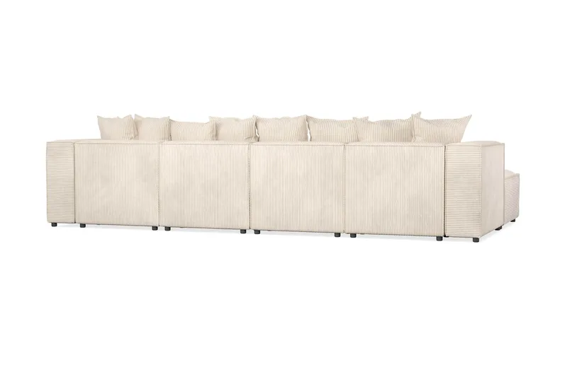 Cubo 5-seters U-formet Dyp Modulsofa med Divan og Sjeselong i Manchester - Beige - Møbler - Sofaer - U-sofa