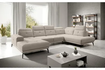Devender Sofa m. Divan og Sjeselong - Beige - Møbler - Sofaer - U-sofa