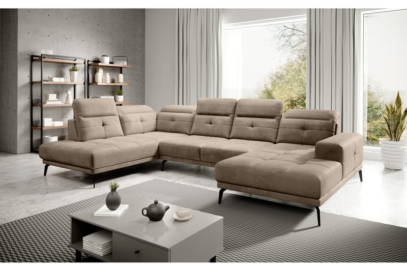 Devender Sofa m. Divan og Sjeselong, Beige