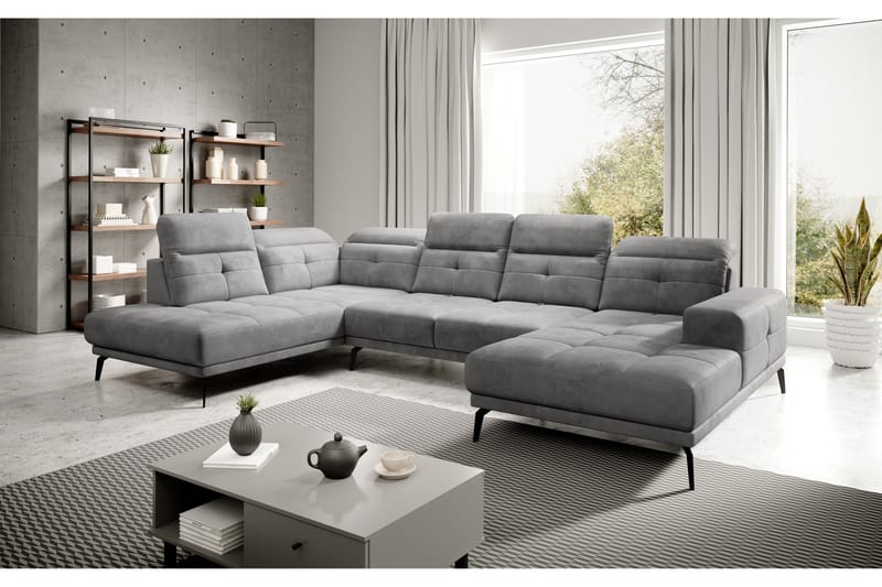 Devender Sofa m. Divan og Sjeselong, Blå