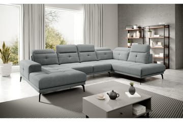 Devender Sofa m. Divan og Sjeselong - Grå - Møbler - Sofaer - U-sofa