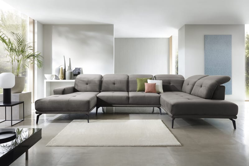 Devender Sofa m. Divan og Sjeselong, Grå