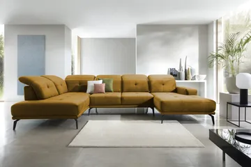 Devender Sofa m. Divan og Sjeselong - Gul - Møbler - Sofaer - U-sofa