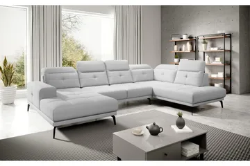 Devender Sofa m. Divan og Sjeselong - Hvit - Møbler - Sofaer - U-sofa