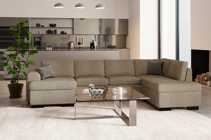 U-sofa Freemont Large med Divan Høyre - Beige - U-sofa