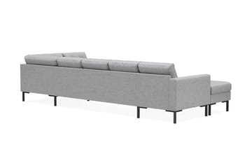 Frillestad 5-seters Høyrevendt U-formet Sofa med Divan og Sjeselong i Stoff - Grå - Møbler - Sofaer - U-sofa
