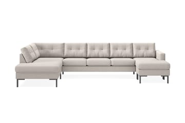 Frillestad 5-seters Venstrevendt U-formet Sofa med Divan og Sjeselong i Stoff - Beige - Møbler - Sofaer - U-sofa