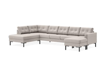 Frillestad 5-seters Venstrevendt U-formet Sofa med Divan og Sjeselong i Stoff - Beige - Møbler - Sofaer - U-sofa