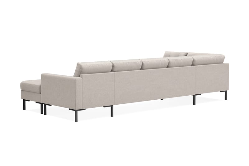 Frillestad 5-seters Venstrevendt U-formet Sofa med Divan og Sjeselong i Stoff - Beige - Møbler - Sofaer - U-sofa