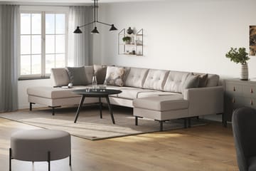 Frillestad 5-seters Venstrevendt U-formet Sofa med Divan og Sjeselong i Stoff - Beige - Møbler - Sofaer - U-sofa