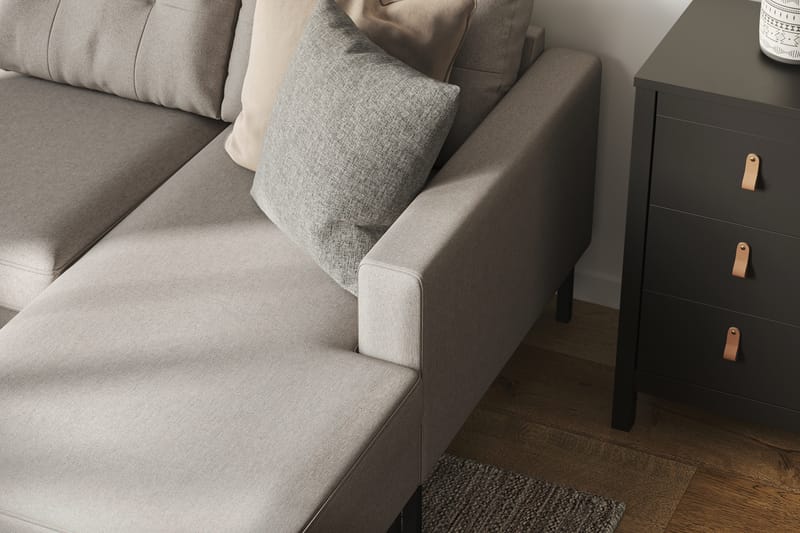 Frillestad 5-seters Venstrevendt U-formet Sofa med Divan og Sjeselong i Stoff - Beige - Møbler - Sofaer - U-sofa