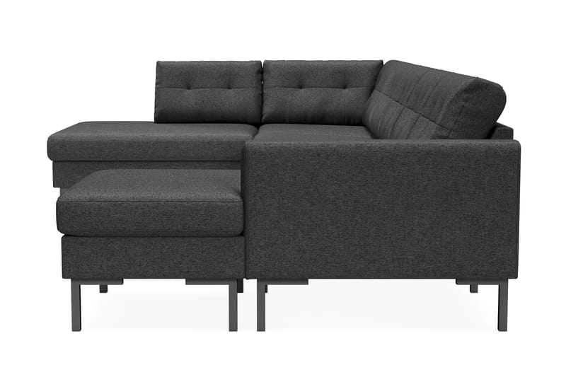 Frillestad 5-seters Venstrevendt U-formet Sofa med Divan og Sjeselong i Stoff - Mørk grå - Møbler - Sofaer - U-sofa
